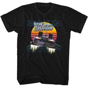Back To The Future T-Shirt Into The Retro Sunset Classic Movie Fan Tee 141